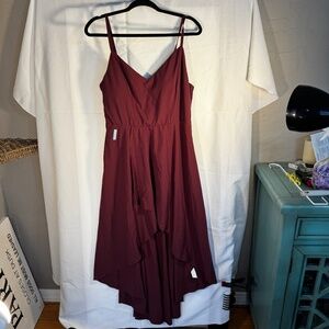 Maroon Halara High-Low Dress - XL